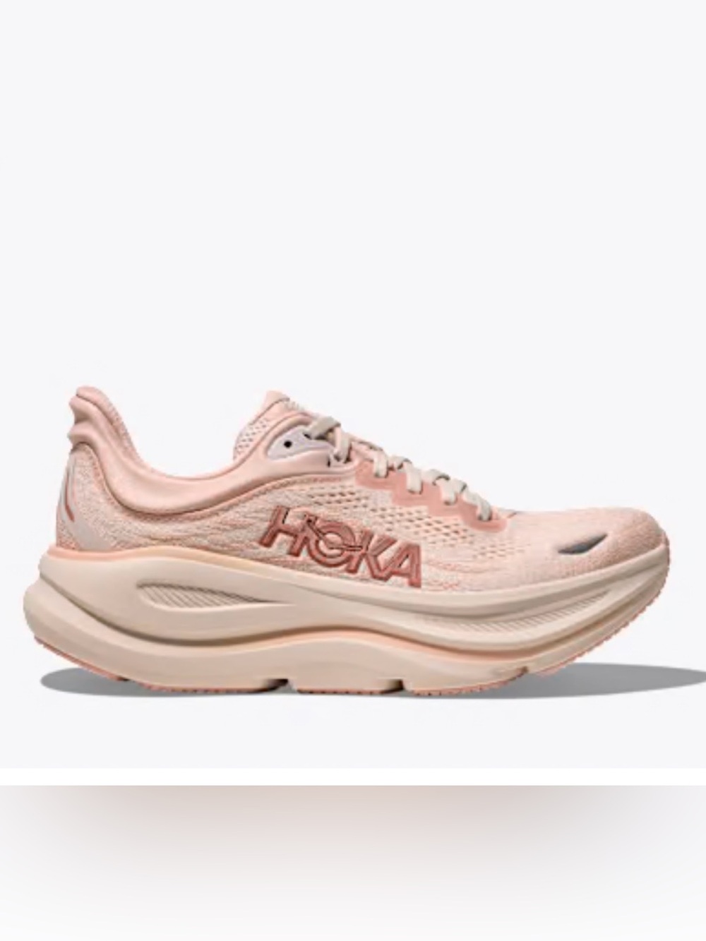 Women’s hoka bondi 9 rose latte/cream